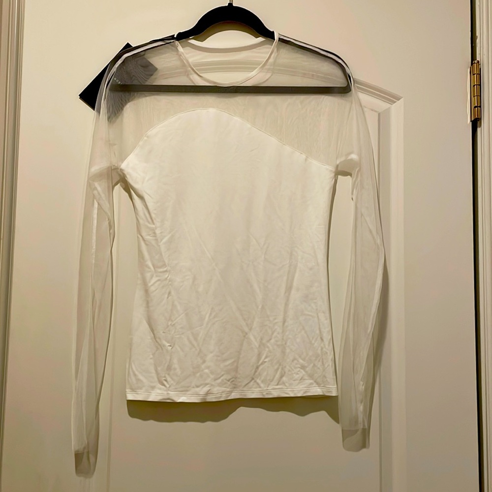Long sleeve top with sheer detail